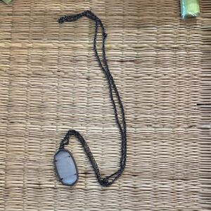 Kendra Scott, Black Chain Necklace with Gray Pendant